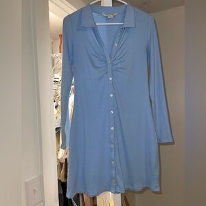 AE Knit Ruched Front Long Sleeve Mini Dress